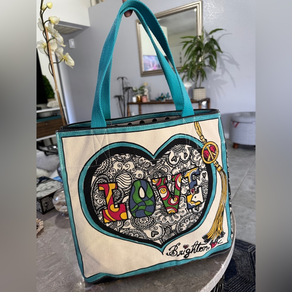 Brighton summer of love canvas large tote bag